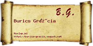 Burics Grácia névjegykártya